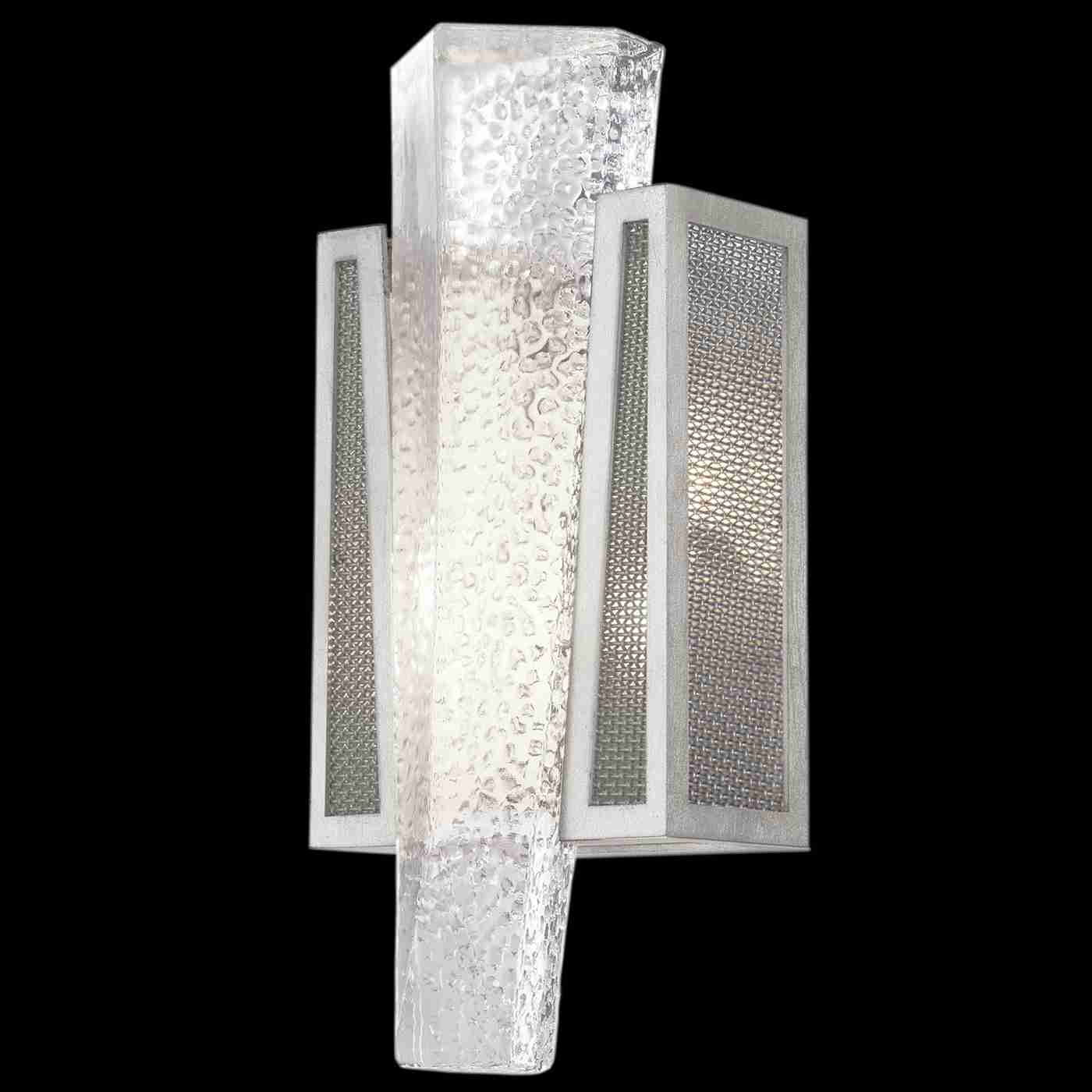Crownstone Sconce Silver with Metal Mesh