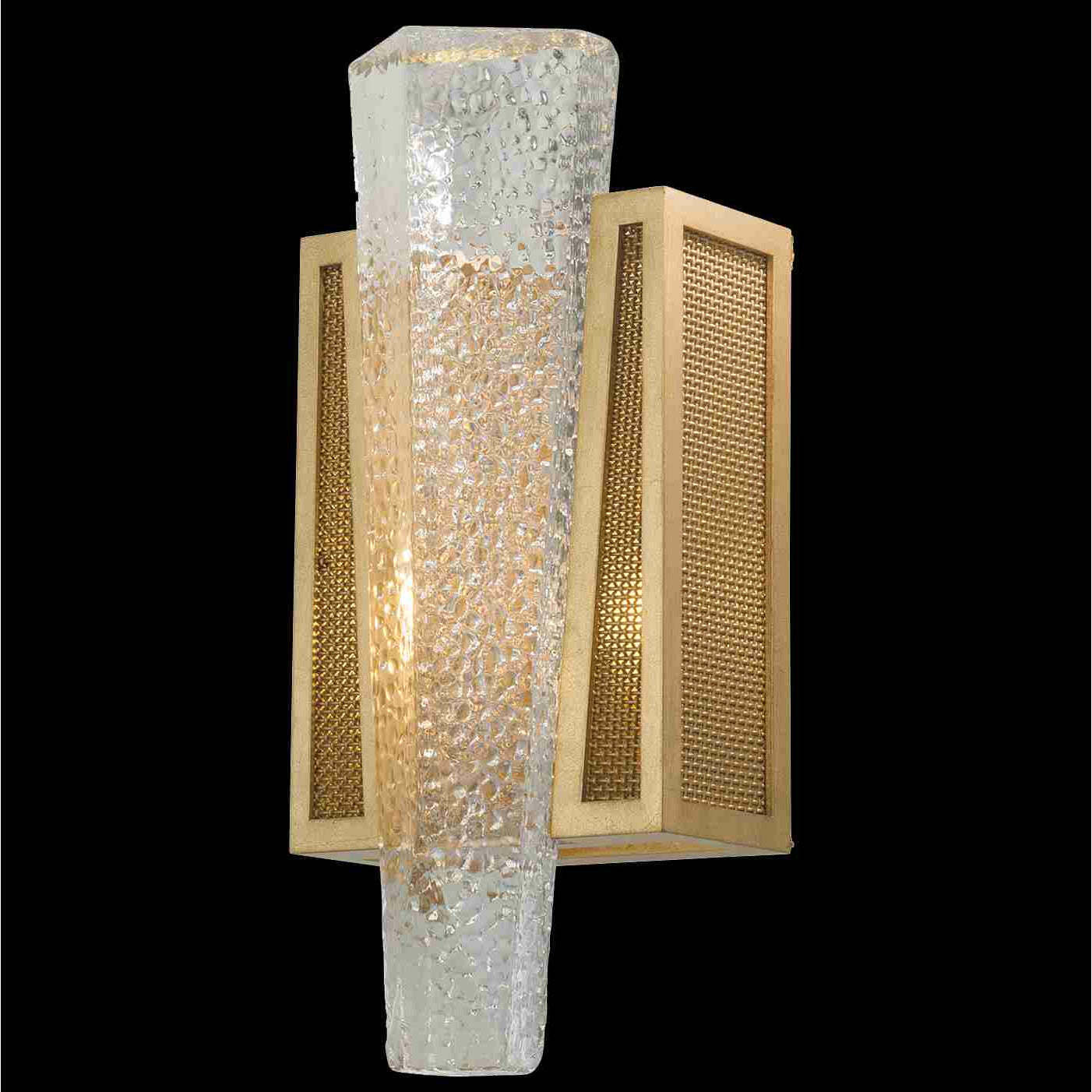 Crownstone Sconce Gold with Metal Mesh