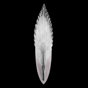 Plume Sconce Silver with Crystal + White Glass