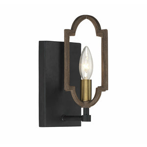 Westwood Sconce Barrelwood w/ Brass Accents
