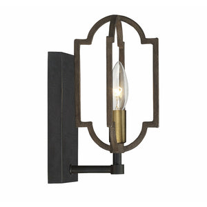 Westwood Sconce Barrelwood w/ Brass Accents