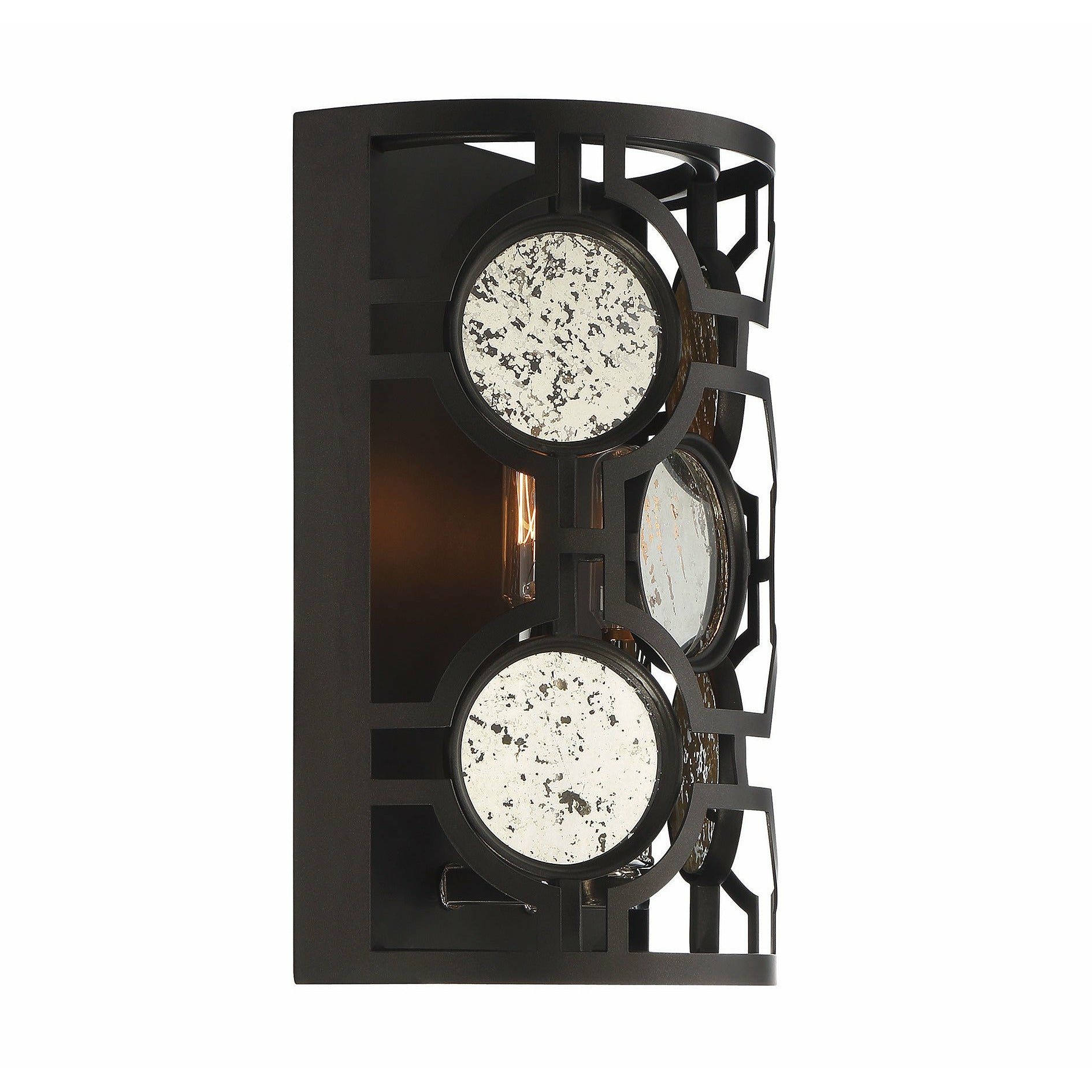 Chennal Sconce Bronze and Chrome w/ Antique Mirror Accents