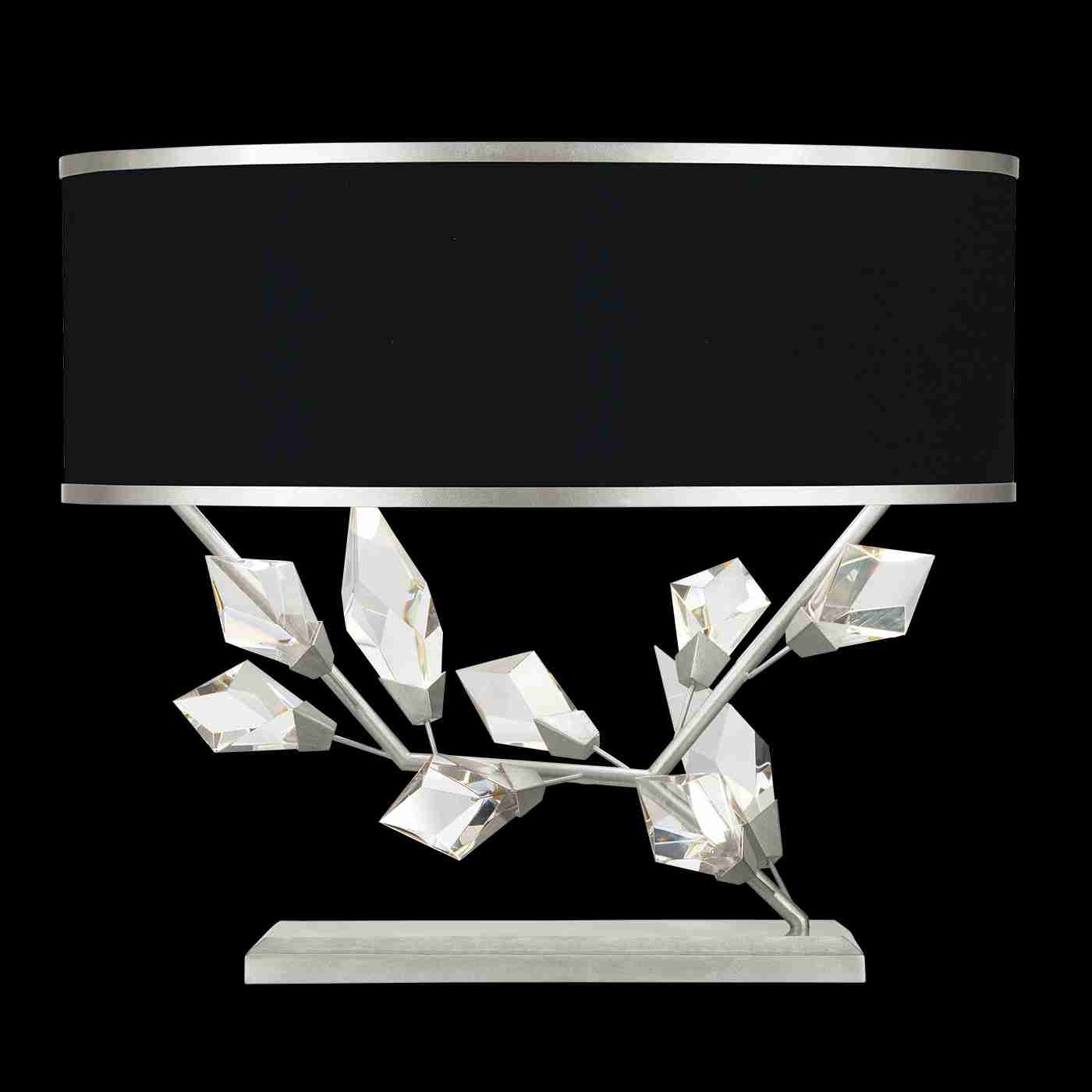 Foret Table Lamp Silver with Black Shade
