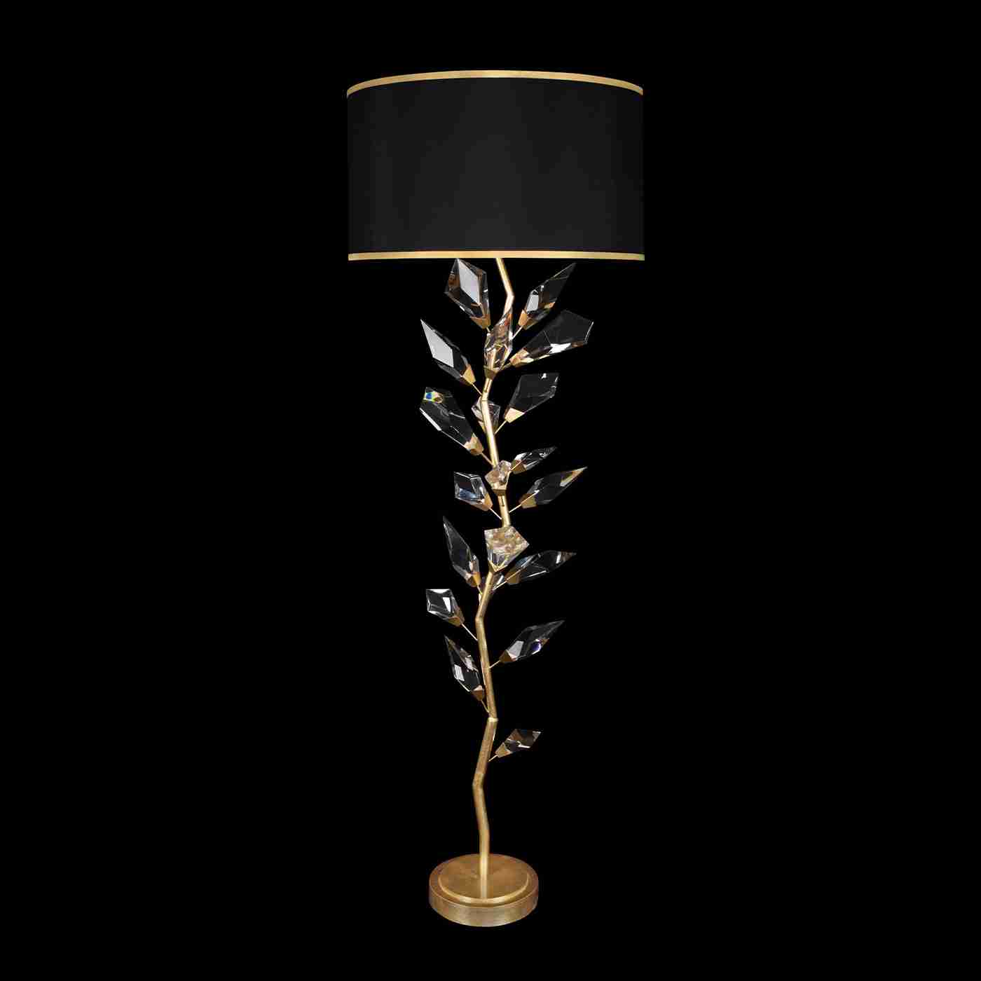 Foret Floor Lamp Gold with Black Shade
