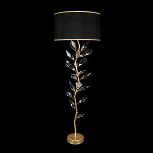 Foret Floor Lamp Gold with Black Shade