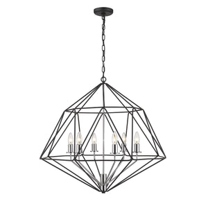 Geo Chandelier Matte Black + Chrome