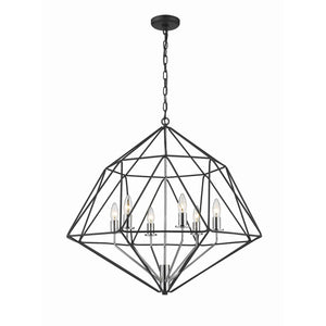 Geo Chandelier Matte Black + Chrome