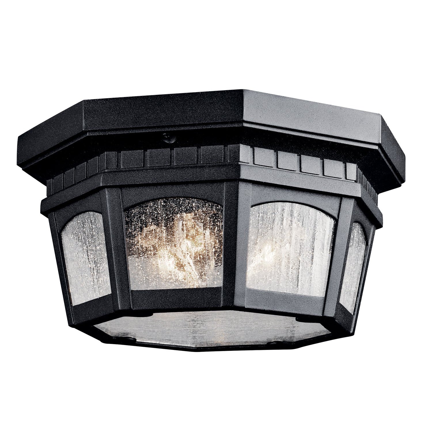 Courtyard Outdoor Ceiling Light Textured Black