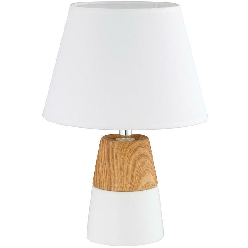 Sorita Table Lamp Wood Effect & White