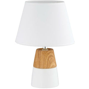 Sorita Table Lamp Wood Effect & White