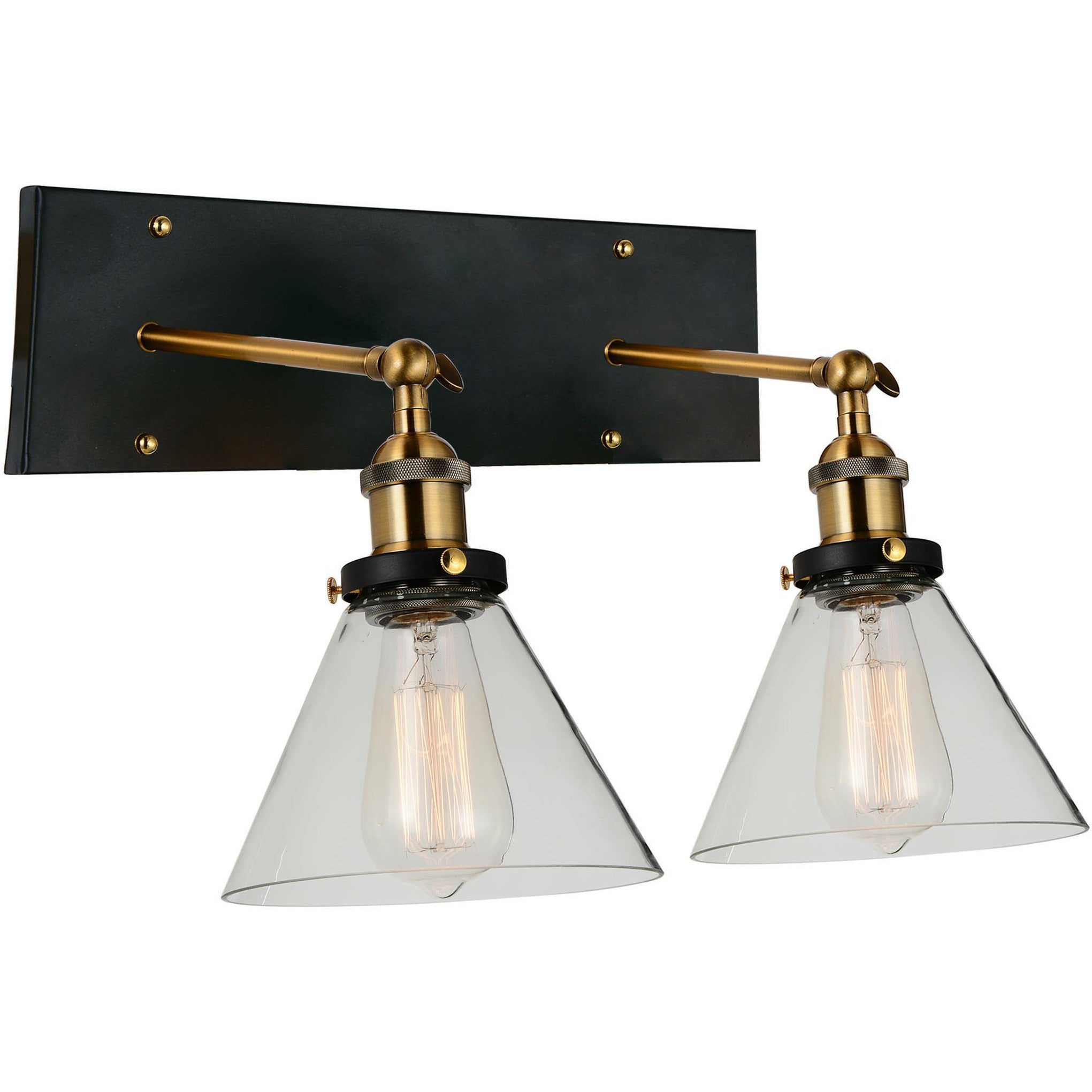 Eustis Sconce Black & Gold Brass