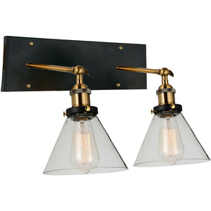 Eustis Sconce Black & Gold Brass