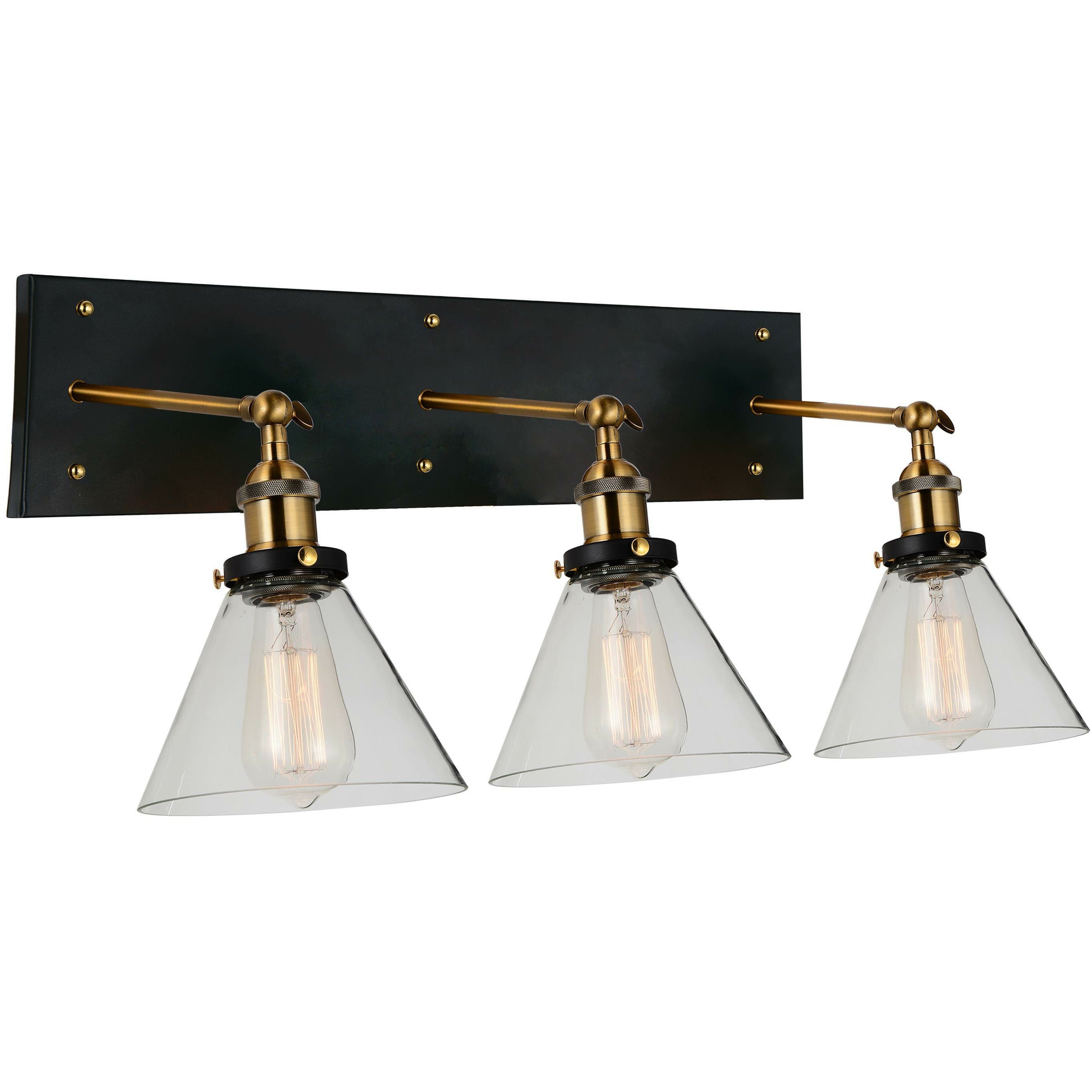 Eustis Sconce Black & Gold Brass