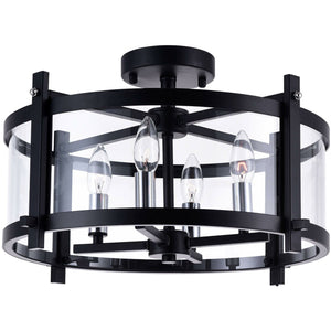 Miette Semi Flush Mount Black