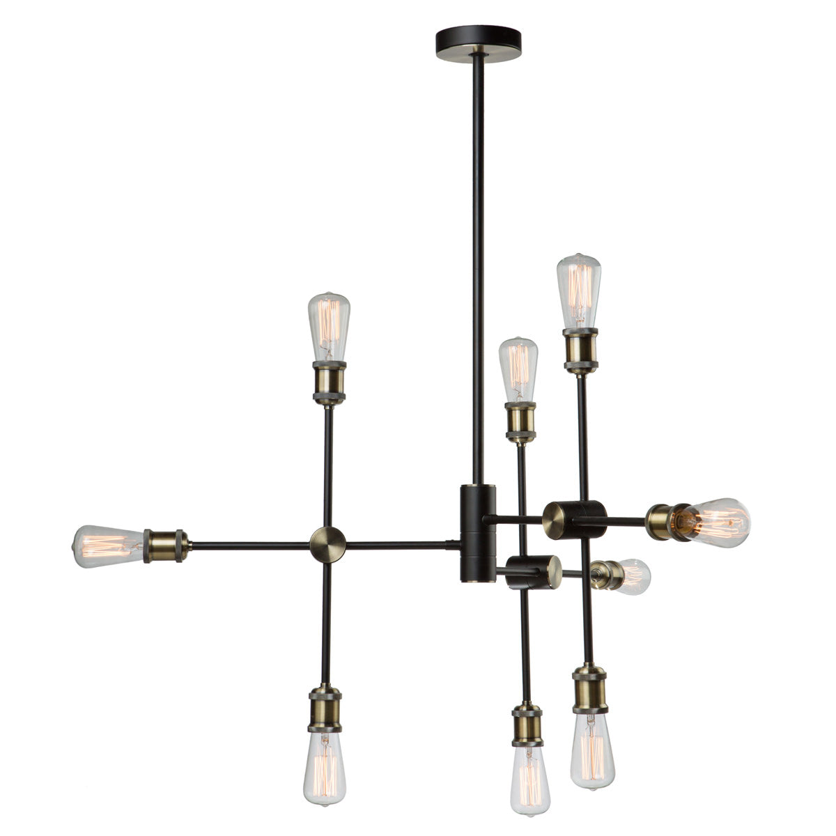 Tribeca Chandelier Matte Black & Satin Brass