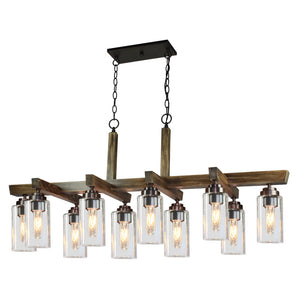 Home Glow Chandelier Distressed Pine