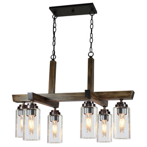 Home Glow Chandelier Distressed Pine