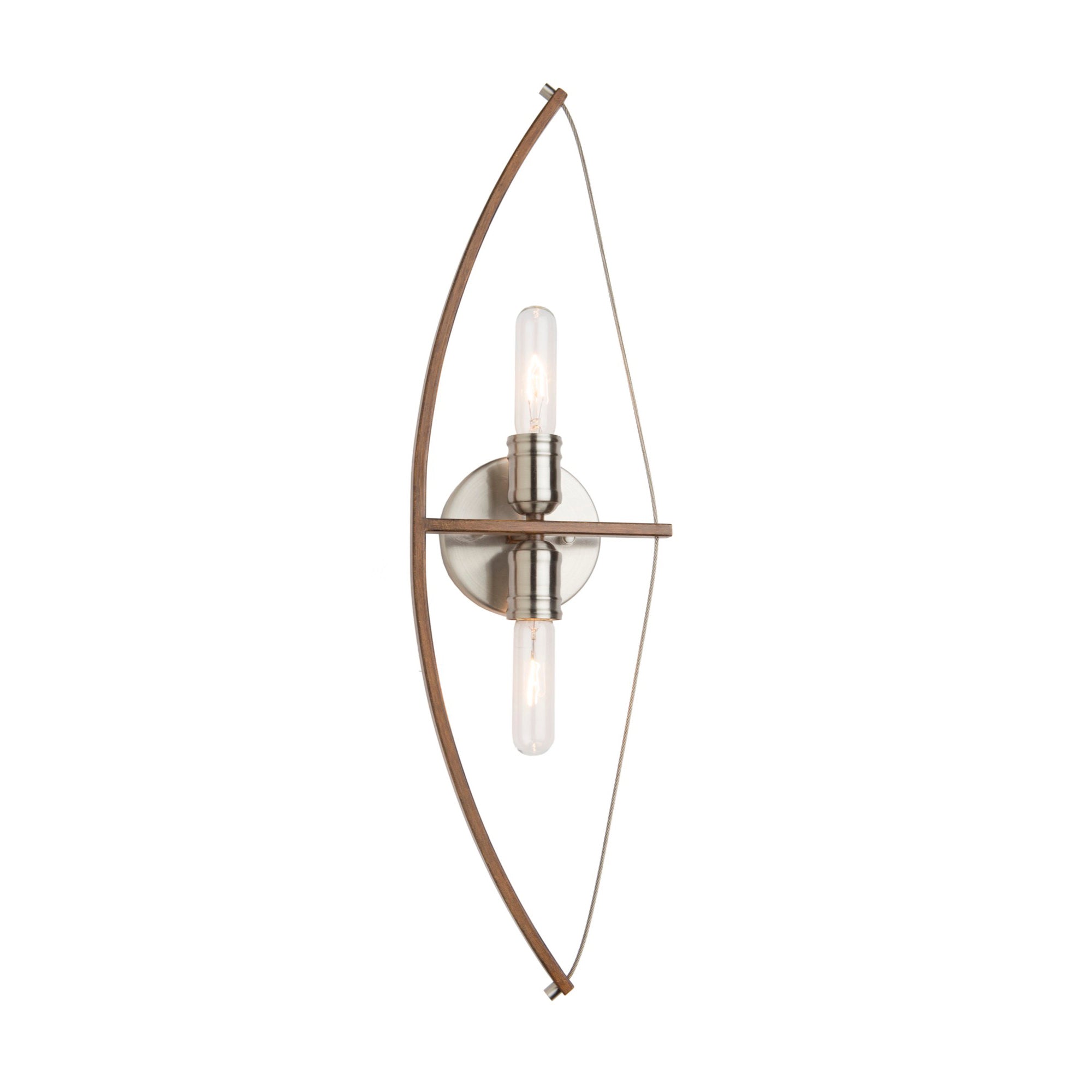 Arco Sconce Faux Wood & Brushed Nickel
