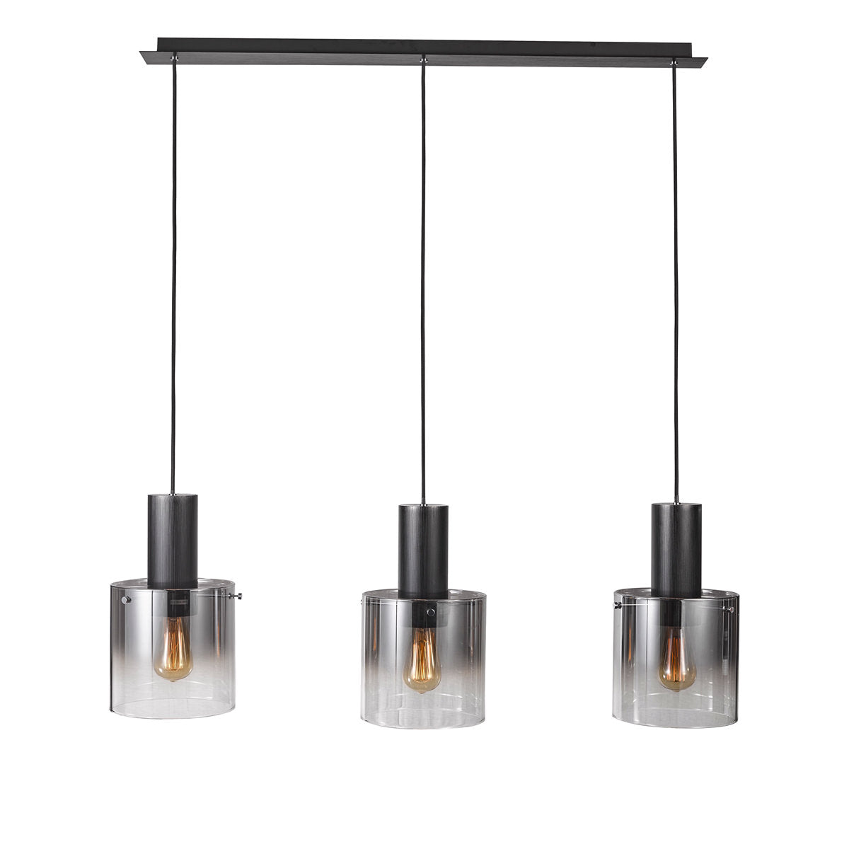 Henley Mini Pendant Satin Black & Smoke Glass