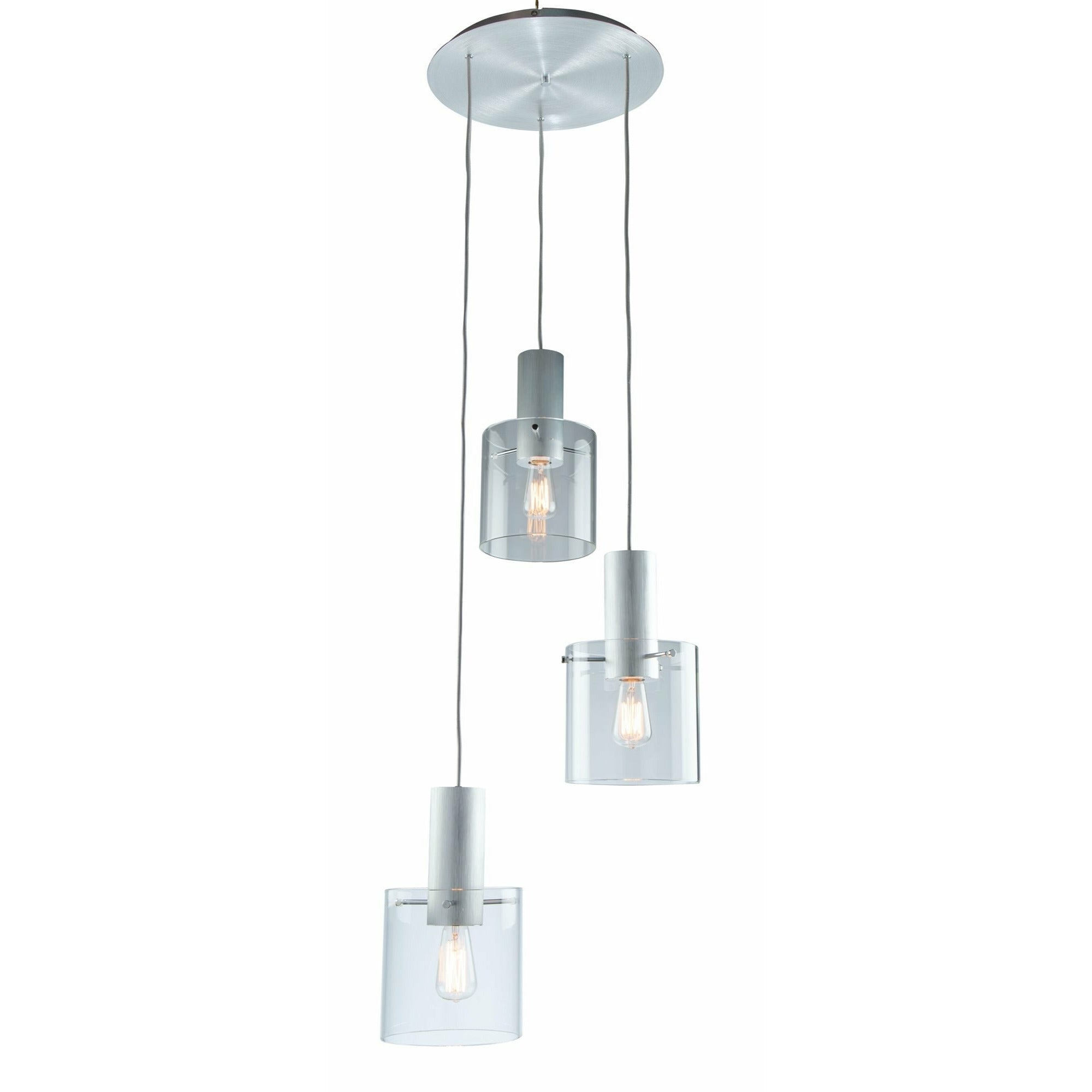 Henley Pendant Brushed Aluminum & Clear Glass