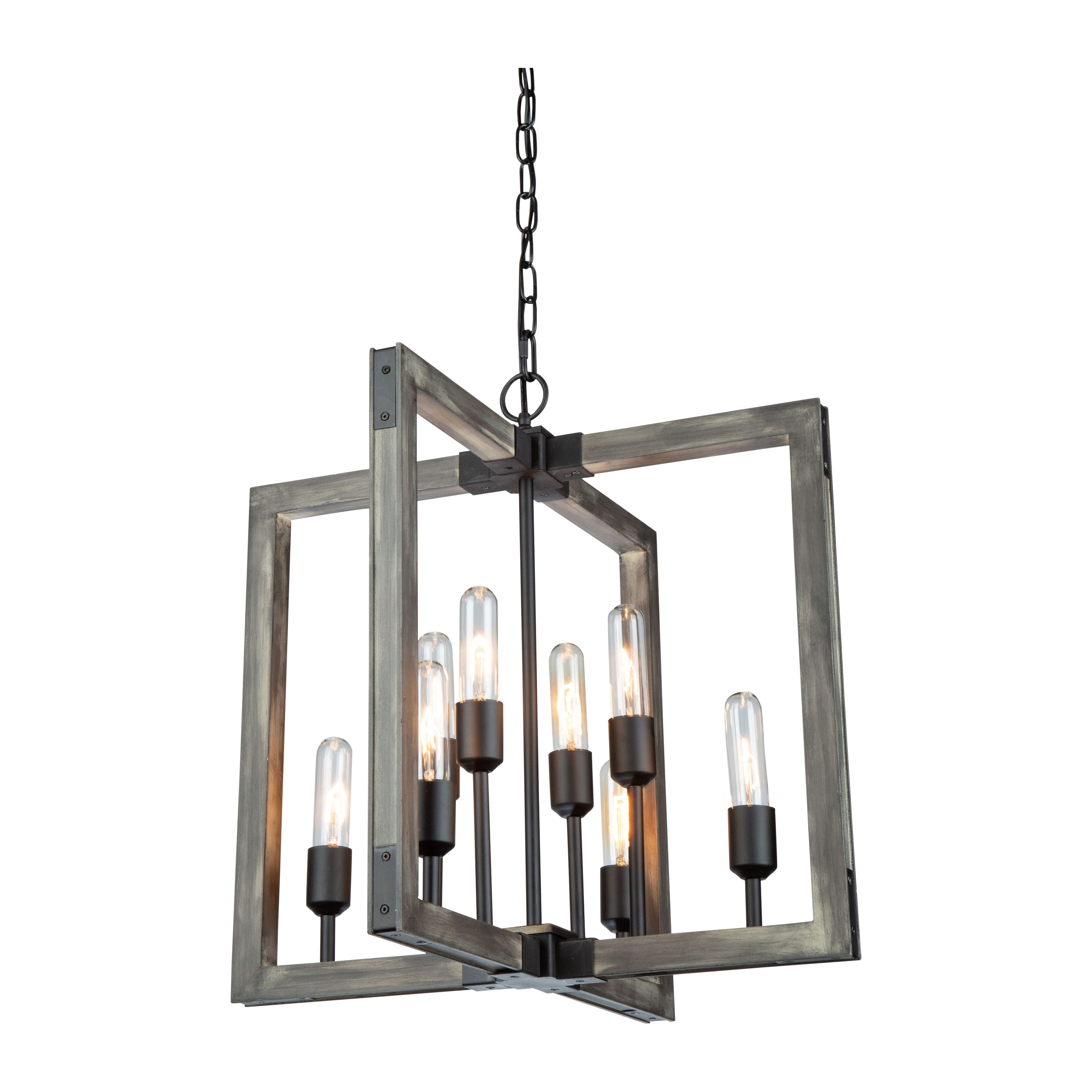 Gatehouse Chandelier Beach Wood & Black