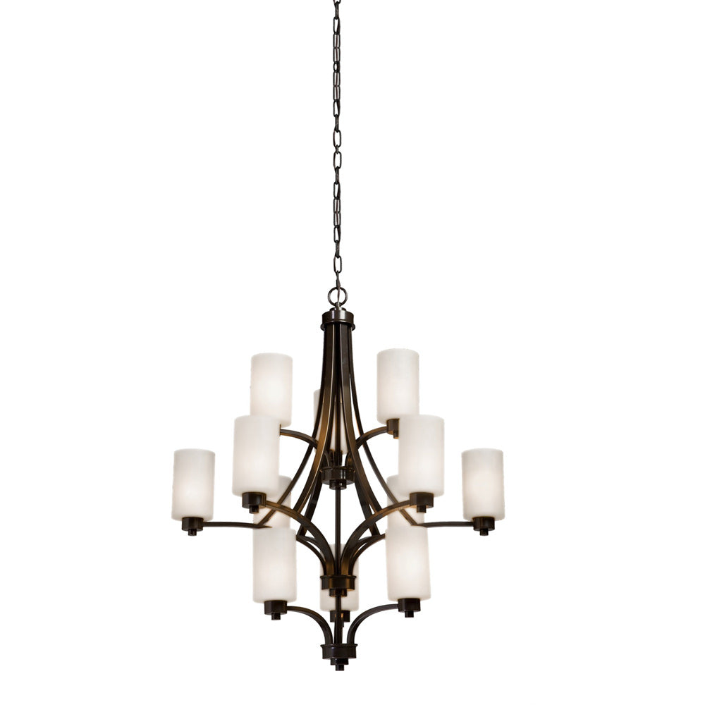 Parkdale Chandelier Oil Rubbed Bronze White Glass