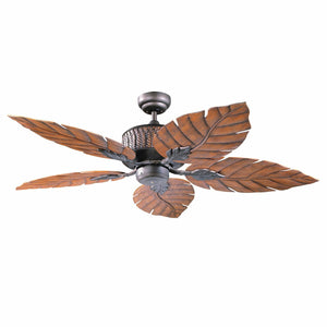 Fern Leaf Outdoor Fan Oil Rubbed Bronze with Oak Fern Leaf blades