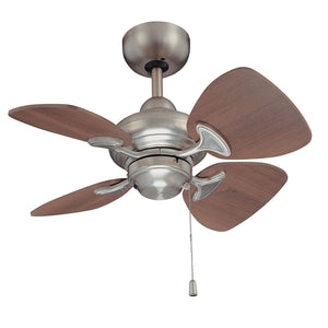 Aires Ceiling Fan Satin Nickel with Royal Walnut blades