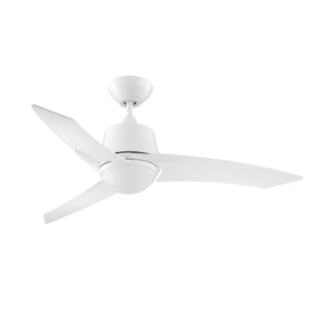 Scimitar Led Ceiling Fan White with White blades LED