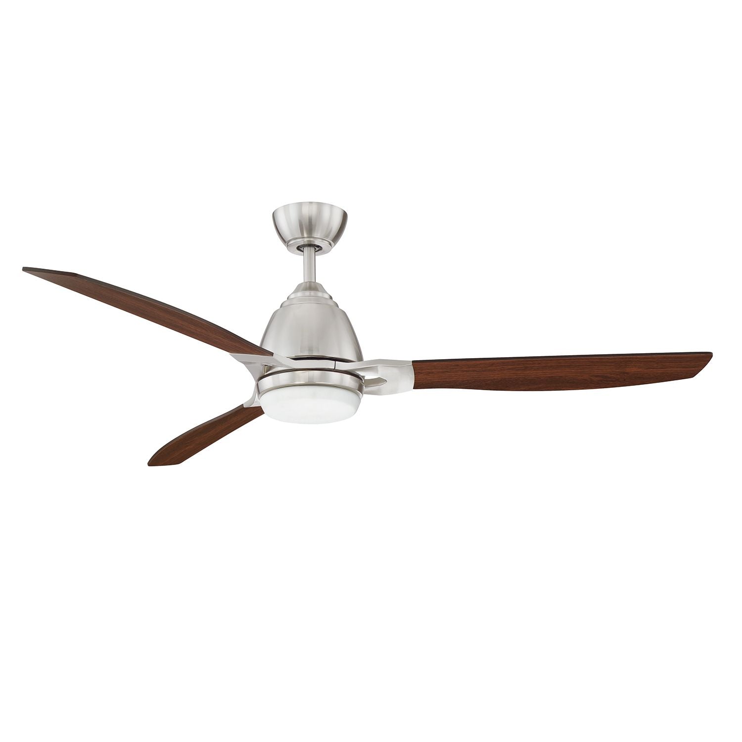 Eris Ceiling Fan Satin NIckel with Walnut blades