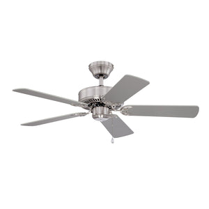 Builder'S Choice Ceiling Fan Satin Nickel with Silver / White Switch blades