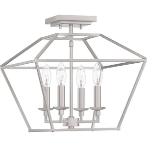 Aviary Semi Flush Mount Brushed Nickel