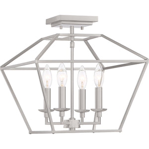 Aviary Semi Flush Mount Brushed Nickel