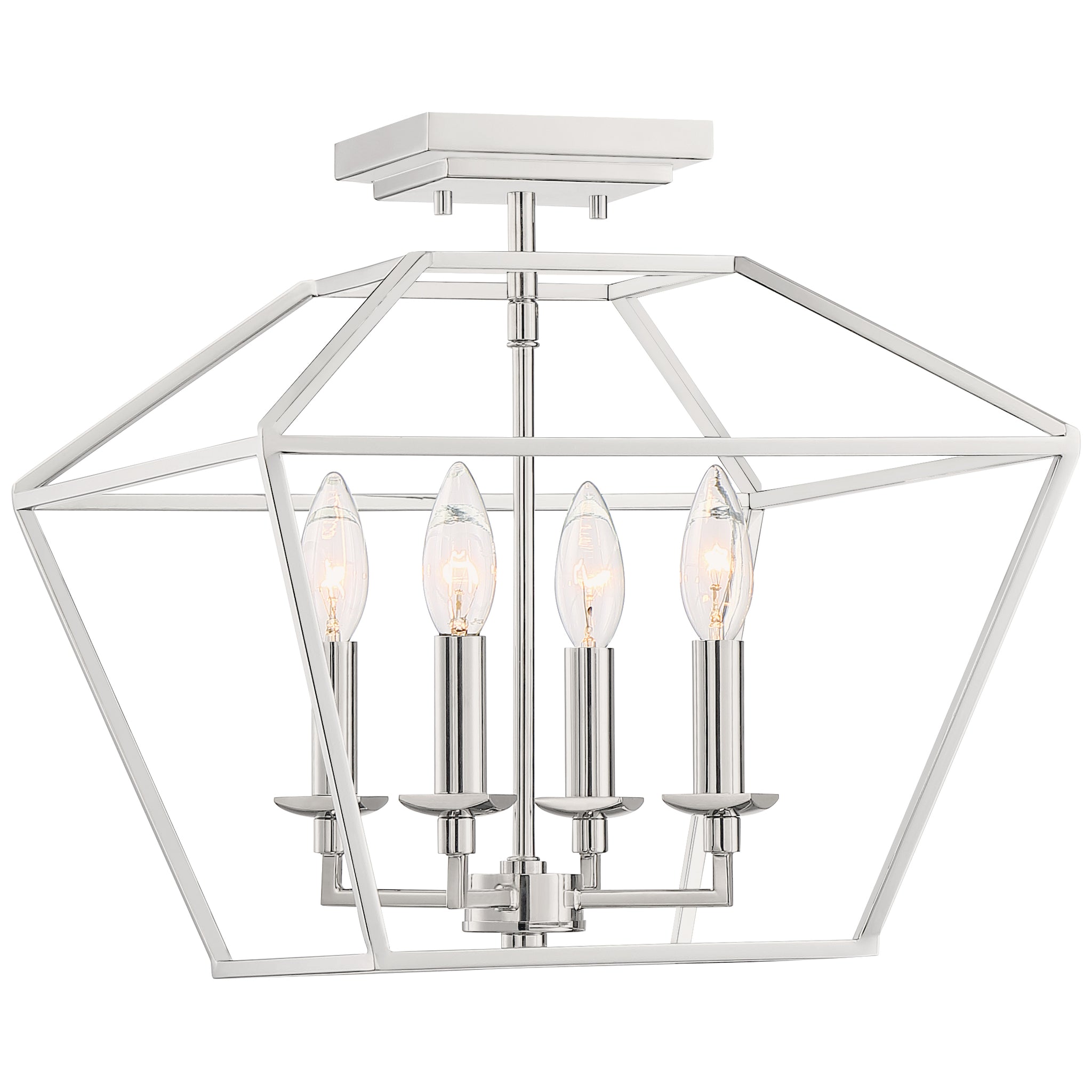 Aviary Semi Flush Mount Polished Nickel