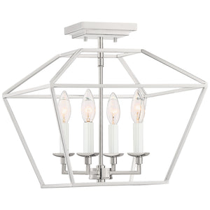 Aviary Semi Flush Mount Polished Nickel