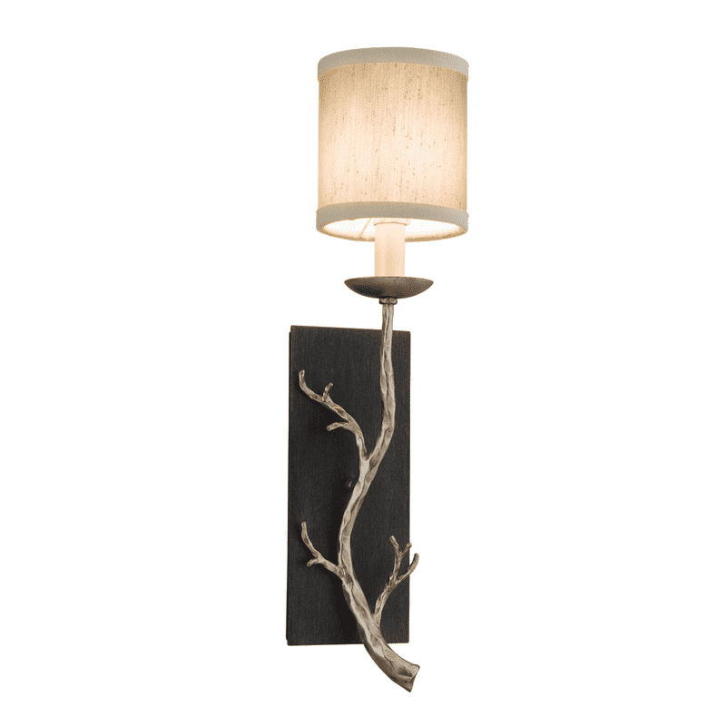 Adirondack Sconce Graphite And Silver Leaf