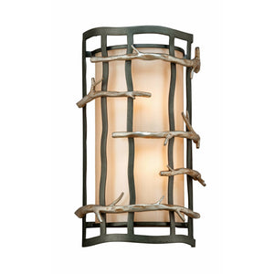 Adirondack Sconce Graphite And Silver Leaf