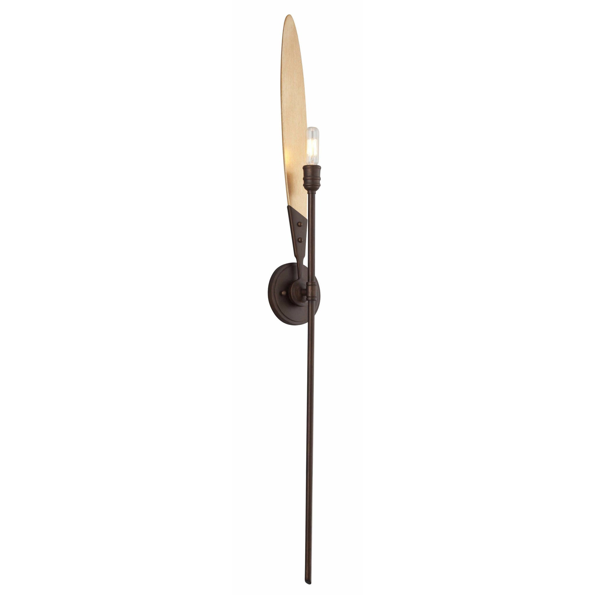 Dragonfly Sconce Bronze With Satin Leaf