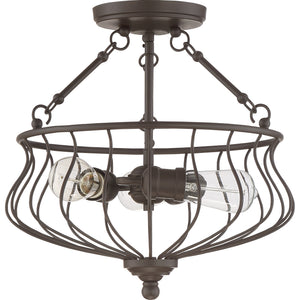 Baroness Semi Flush Mount Western Bronze