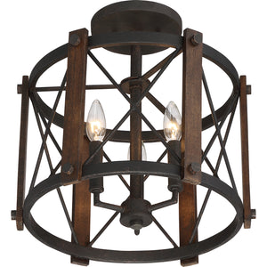 Baron Semi Flush Mount Marcado Black