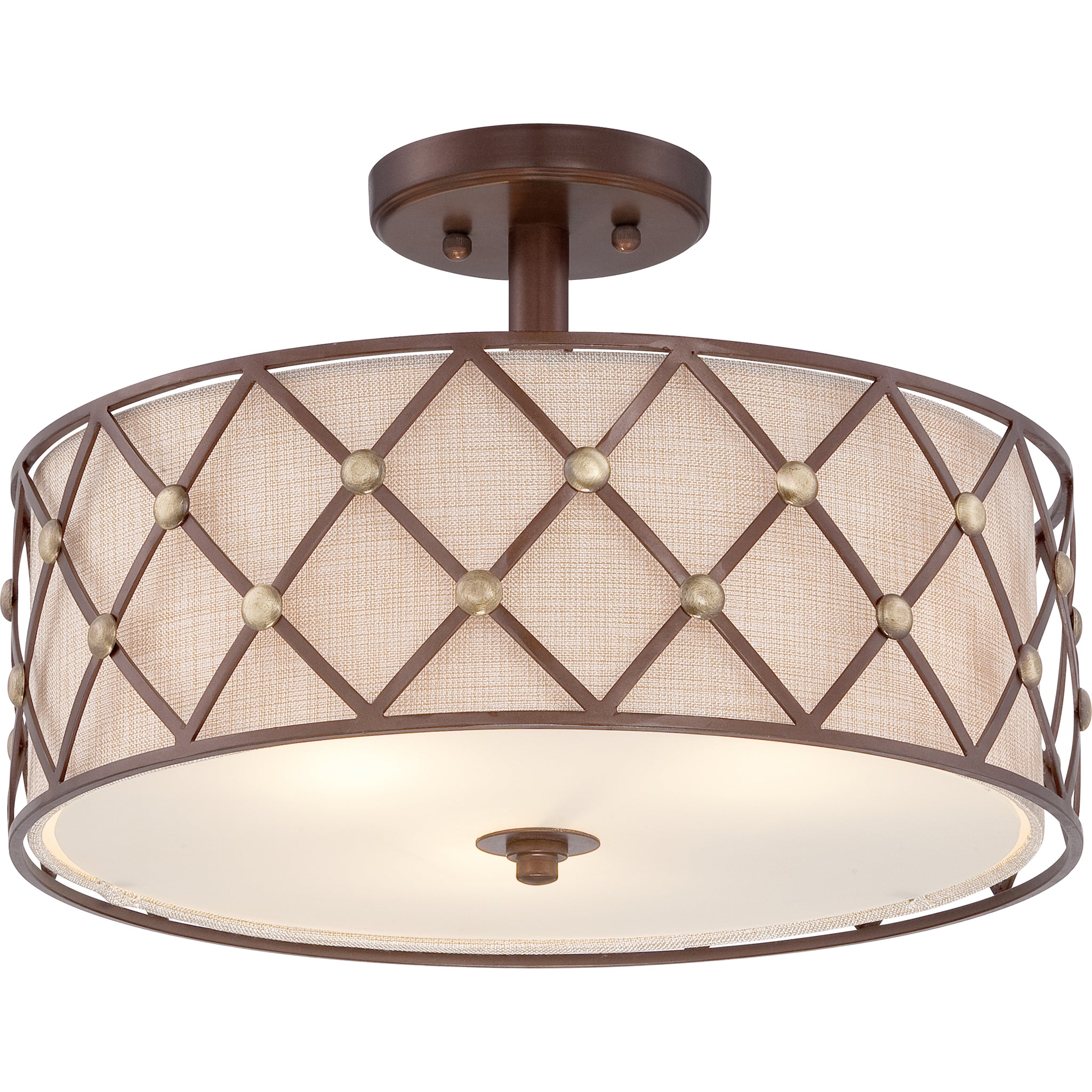 Brown Lattice Semi Flush Mount Copper Canyon