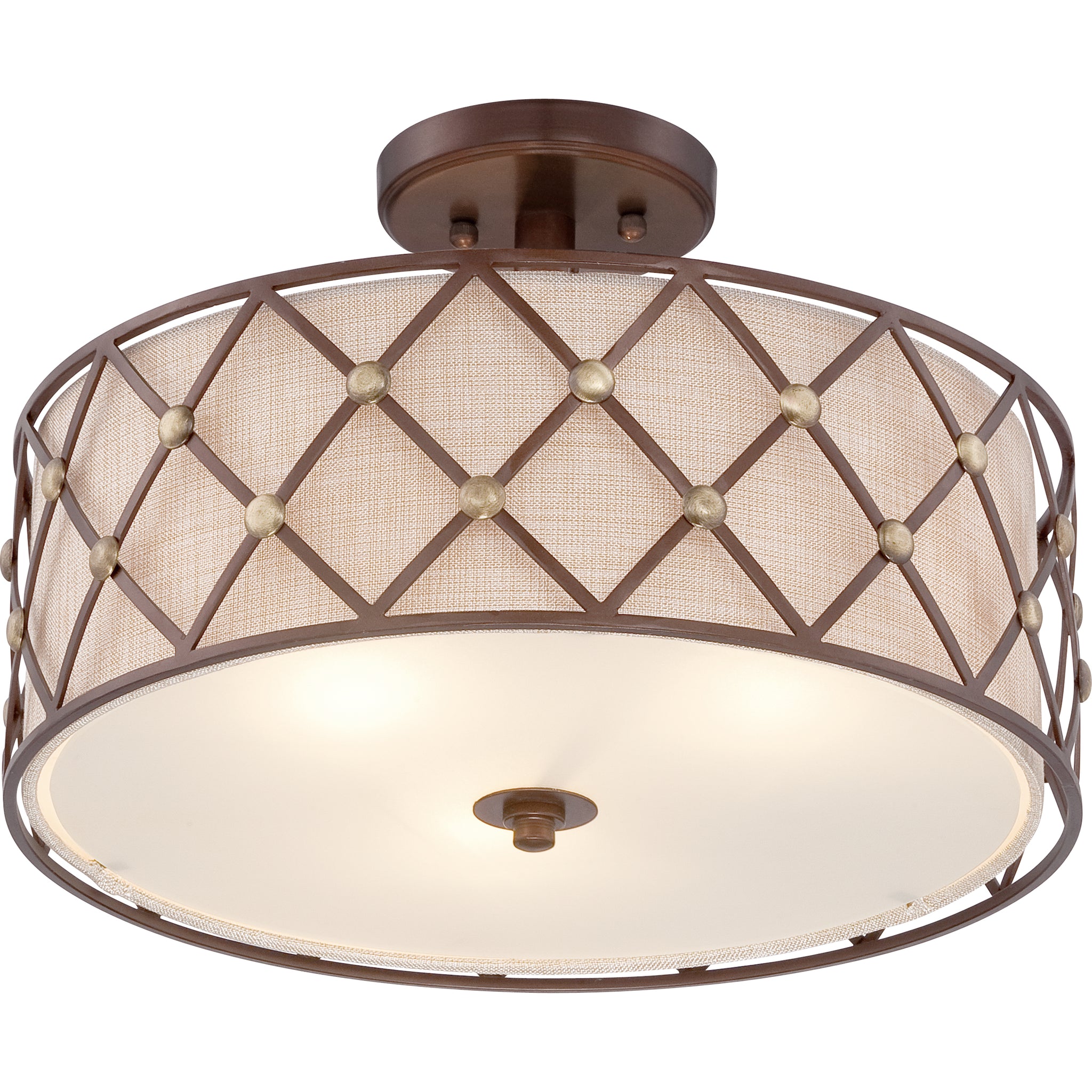 Brown Lattice Semi Flush Mount Copper Canyon