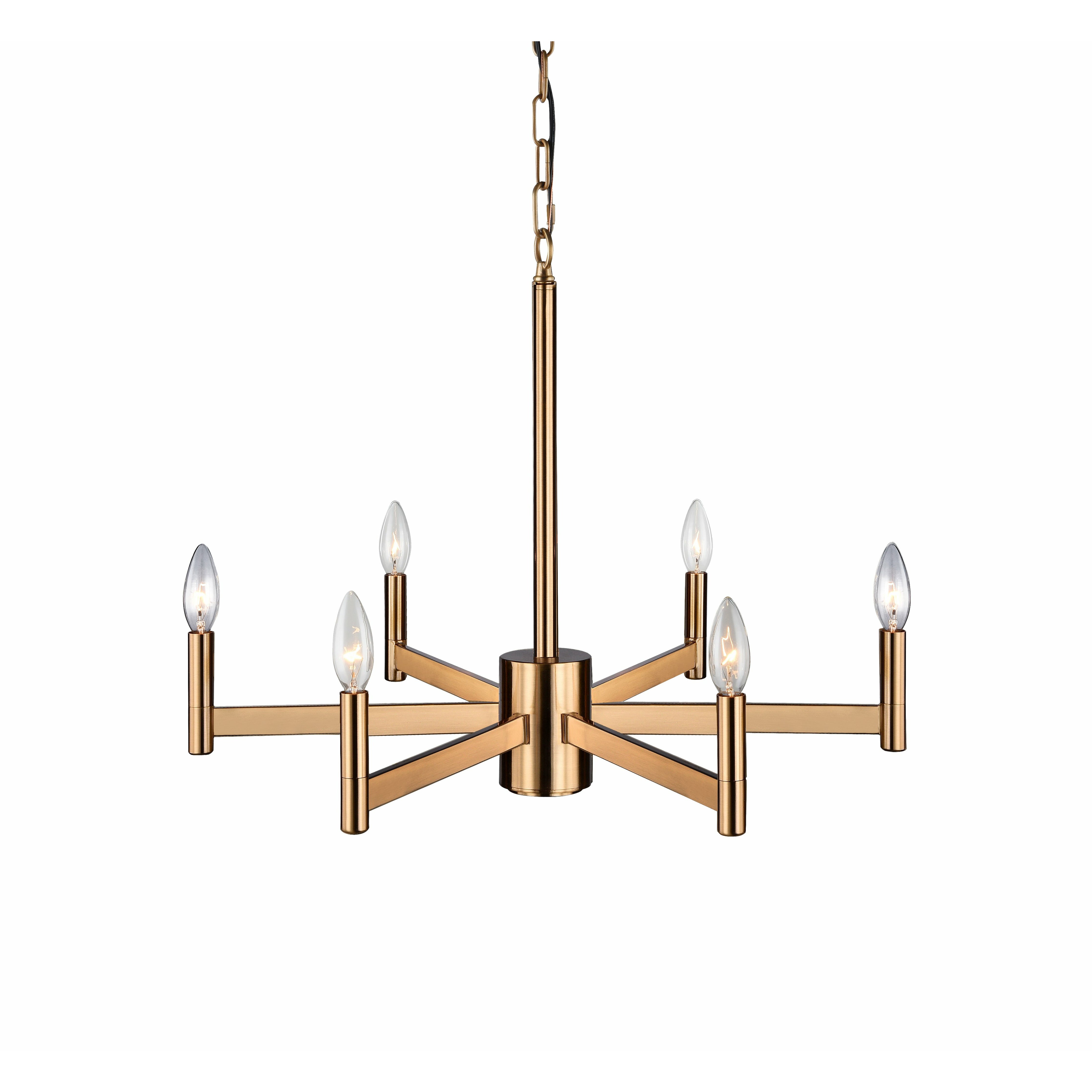 Euryale Chandelier Aged Gold Brass