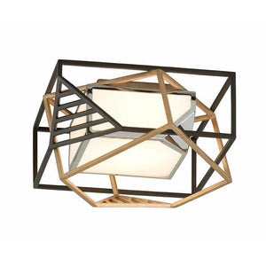 Cubist Flush Mount Bronze Gold Leaf And Stainless