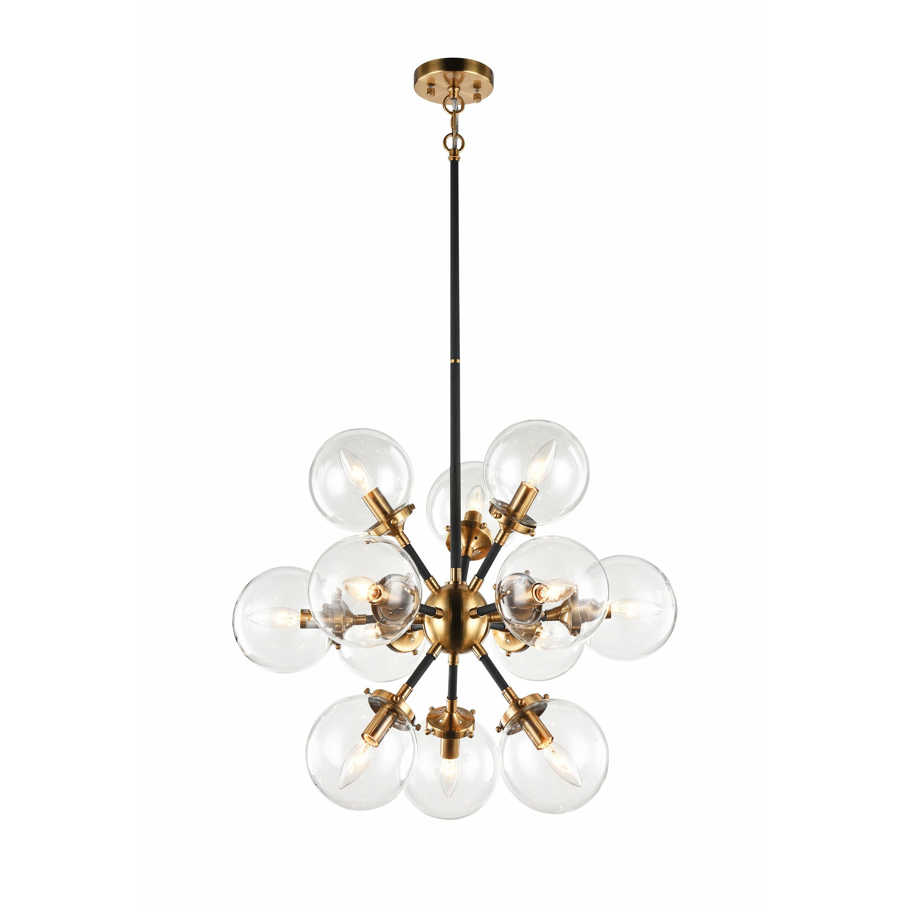 Soleil Chandelier Aged Gold Brass | Clear