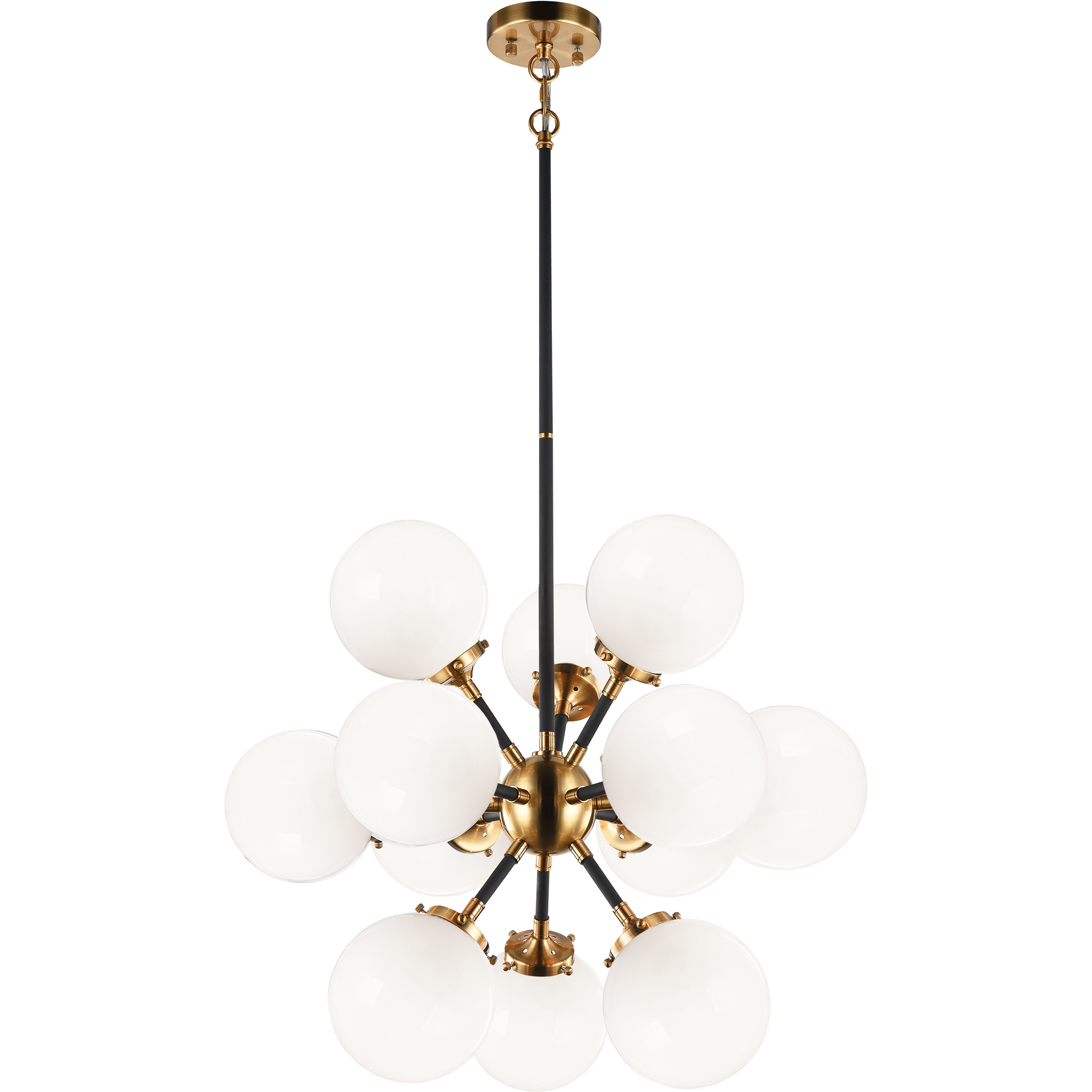 Soleil Chandelier Aged Gold Brass | Opal