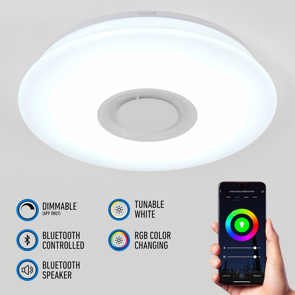 Galaxy LED Flush Mount with Bluetooth Speaker