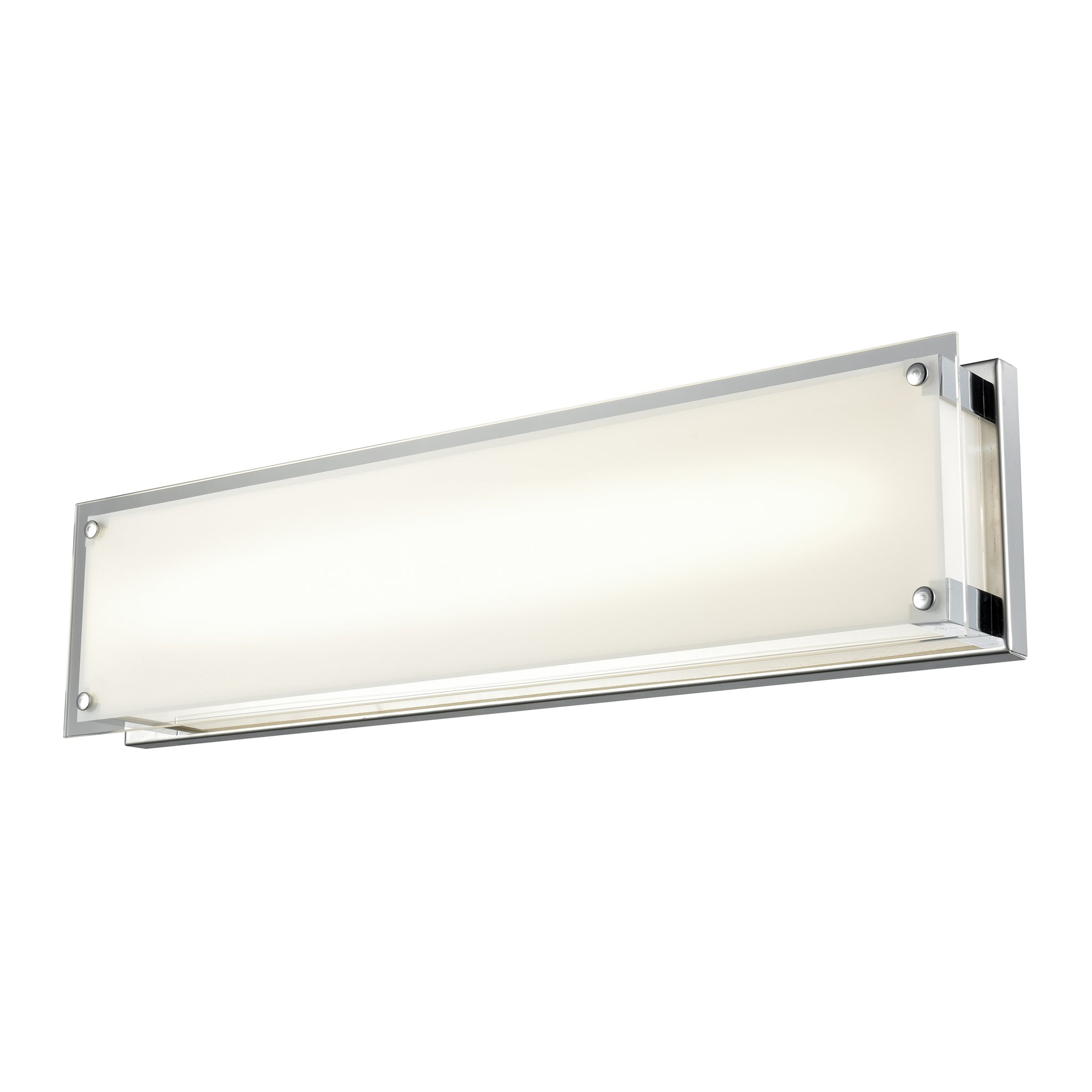 Helios AC LED Vanity Light Chrome with Silk Screened White Glass
