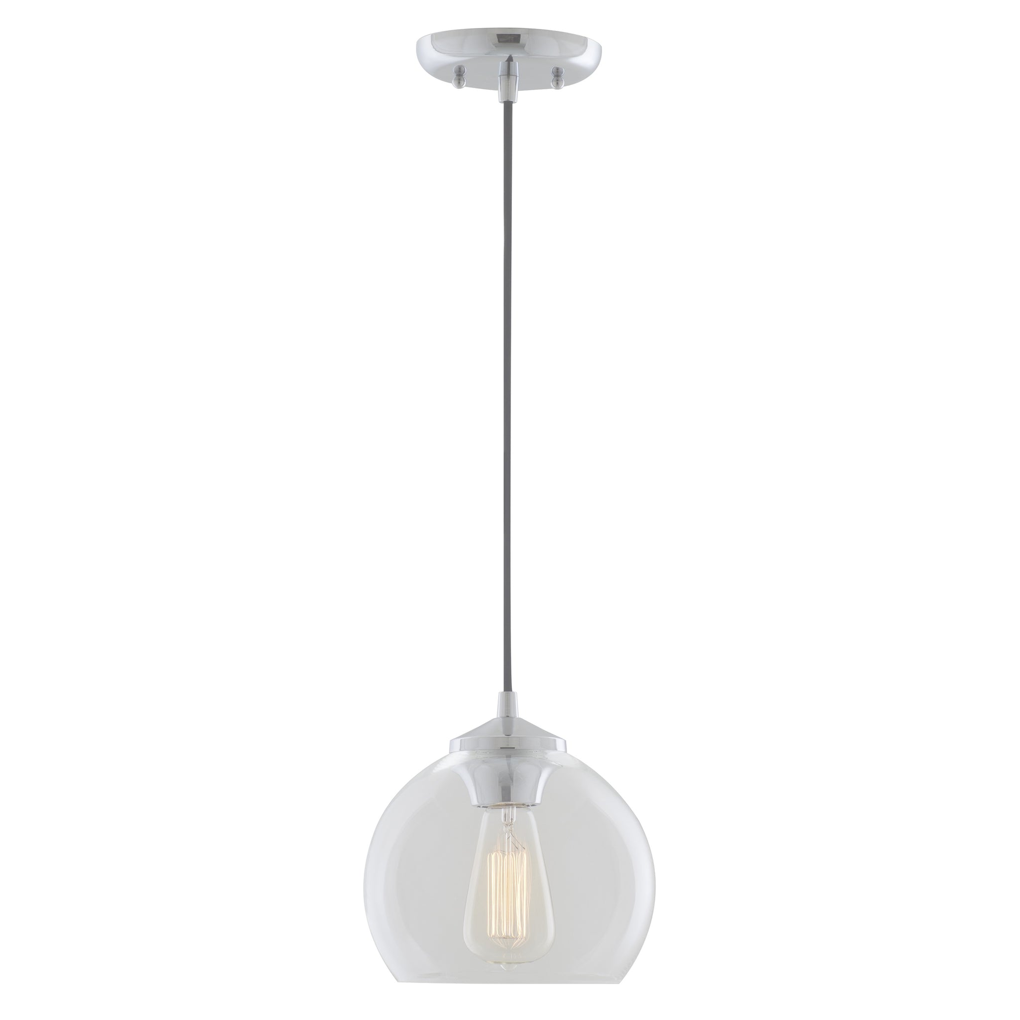 Oberon Pendant Chrome with Clear Glass