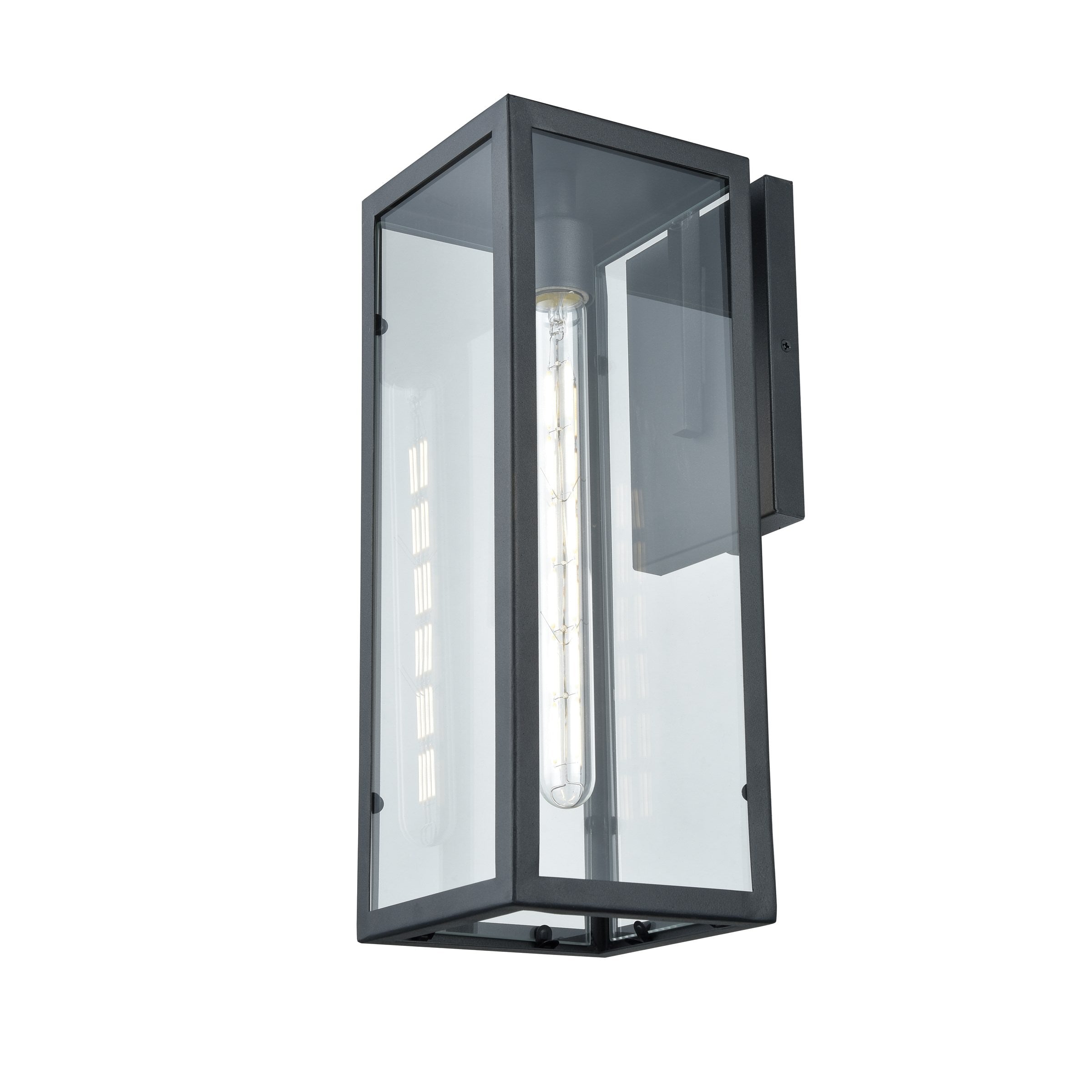 Baker Street Outdoor Wall Light Black with Clear Glass